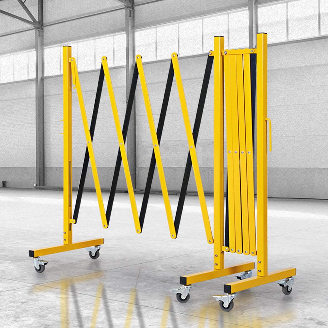 Expandable Portable Safety Barrier With Castors 510cm Retractable Isolation Fence Unbranded
