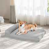 PaWz Pet Bed Chew Proof Memory Foam Orthopedic Waterproof Inner Washable Grey L Petsleisure
