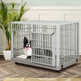 PaWz Dog Crate Pet Kennel Indoor Sturdy ABS Plastic Wheels Double Door L Petsleisure