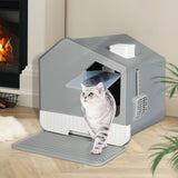 PaWz Fully Enclosed Cat Litter Box Mat Kitty Toilet Trapping Odour Control Basin Petsleisure