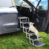 PaWz 6 Steps Dog Ramp Adjustable Height Stair Car Dog Folding Portable Aluminium PaWz