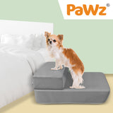 PaWz Pet Stair Stairs Dog Steps Ramp Portable Foldable Climbing Soft Grey PaWz