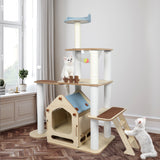 PaWz Cat Tree Scratching Post Scratcher Cats Tower Wood Condo Toys House 138cm PaWz