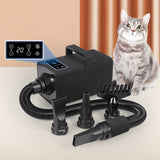 PaWz Pet Grooming Hair Dryer Dog Cat Speed Blower Heater Low Noise 3200W Black PaWz