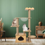 PaWz Cat Tree Scratching Post Scratcher Cats Tower Wood Condo Toys House 130cm PaWz