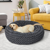 PaWz Calming Dog Bed Warm Soft Plush Pet Cat Cave Washable Portable Dark Grey L PaWz