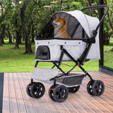 PaWz Pet Stroller Pram Dog Carrier Trailer Strollers 4 Wheels Foldable Large PaWz