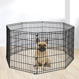 PaWz Pet Dog Playpen Puppy Exercise 8 Panel Fence Black Extension No Door 24" PaWz