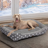 PaWz Pet Dog Cat Bed Deluxe Soft Cushion Lining Warm Kennel Grey Star XL PaWz