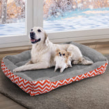 PaWz Pet Dog Cat Bed Deluxe Soft Cushion Lining Warm Kennel Orange Geo XXL PaWz