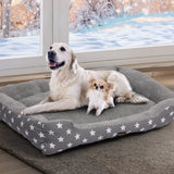 PaWz Pet Dog Cat Bed Deluxe Soft Cushion Lining Warm Kennel Grey Star XXL PaWz