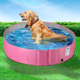 Portable Pet Swimming Pool Kids Dog Cat Washing Bathtub Outdoor Bathing Pink L PaWz