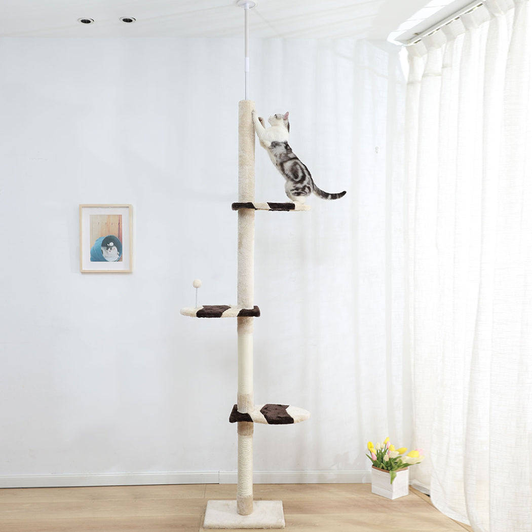 PaWz Cat Scratching Post Tree Condo Furniture Scratcher Tower 228-288 High Cream PaWz