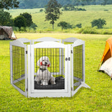 PaWz 6 Panels Pet Dog Playpen Puppy Exercise Cage Enclosure Fence Indoor White PaWz