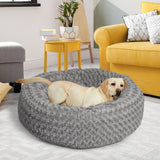 PaWz Calming Dog Bed Warm Soft Plush Sofa Pet Cat Cave Washable Portable Grey L PaWz