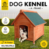 Pet Basic Dog Kennel A Frame Weather Resistant Timber Elevated Base 103cm Petsleisure