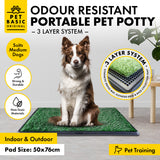 Pet Basic Portable Dog Potty Trainer 3 Layer System Odour Resistant 76 x 50cm Petsleisure