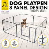 Pet Basic 8 Panel Pet Playpen Exercise Enclosure Cage Puppy Dog 80cm x 60cm Petsleisure