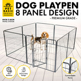 Pet Basic 8 Panel Pet Playpen Exercise Enclosure Cage Puppy Dog 80cm x 80cm Petsleisure