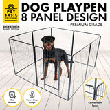 Pet Basic 8 Panel Pet Playpen Exercise Enclosure Cage Puppy Dog 80cm x 100cm Petsleisure