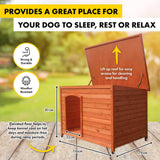 Pet Basic Dog Kennel Weather Resistant Timber Elevated Lift Top Roof 116cm Petsleisure