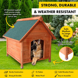 Pet Basic Dog Kennel A Frame Weather Resistant Timber Elevated Base 103cm Petsleisure