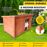 Pet Basic Dog Kennel Weather Resistant Timber Elevated Lift Top Roof 116cm Petsleisure