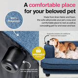Pet Basic Pet Sofa Bed Stylish Luxurious Sturdy Washable Fabric Blue 98cm Petsleisure