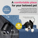 Pet Basic Pet Chair Bed Stylish Luxurious Sturdy Washable Fabric Blue 65cm Petsleisure