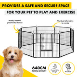 Pet Basic 8 Panel Pet Playpen Exercise Enclosure Cage Puppy Dog 80cm x 80cm Petsleisure