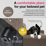 Pet Basic Pet Chair Bed Stylish Luxurious Sturdy Washable Fabric Brown 65cm Petsleisure