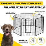 Pet Basic 8 Panel Pet Playpen Exercise Enclosure Cage Puppy Dog 80cm x 100cm Petsleisure