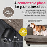 Pet Basic Pet Sofa Bed Stylish Luxurious Sturdy Washable Fabric Brown 98cm Petsleisure