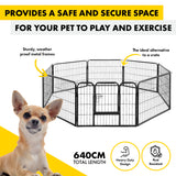 Pet Basic 8 Panel Pet Playpen Exercise Enclosure Cage Puppy Dog 80cm x 60cm Petsleisure