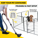 Pet Basic 8 Panel Pet Playpen Exercise Enclosure Cage Puppy Dog 80cm x 80cm Petsleisure