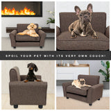 Pet Basic Pet Chair Bed Stylish Luxurious Sturdy Washable Fabric Brown 65cm Petsleisure