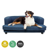 Pet Basic Pet Sofa Bed Stylish Luxurious Sturdy Washable Fabric Blue 98cm Petsleisure