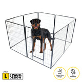 Pet Basic 8 Panel Pet Playpen Exercise Enclosure Cage Puppy Dog 80cm x 100cm Petsleisure