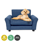 Pet Basic Pet Chair Bed Stylish Luxurious Sturdy Washable Fabric Blue 65cm Petsleisure