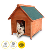 Pet Basic Dog Kennel A Frame Weather Resistant Timber Elevated Base 103cm Petsleisure