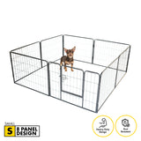 Pet Basic 8 Panel Pet Playpen Exercise Enclosure Cage Puppy Dog 80cm x 60cm Petsleisure