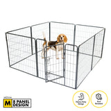 Pet Basic 8 Panel Pet Playpen Exercise Enclosure Cage Puppy Dog 80cm x 80cm Petsleisure