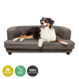 Pet Basic Pet Sofa Bed Stylish Luxurious Sturdy Washable Fabric Brown 98cm Petsleisure